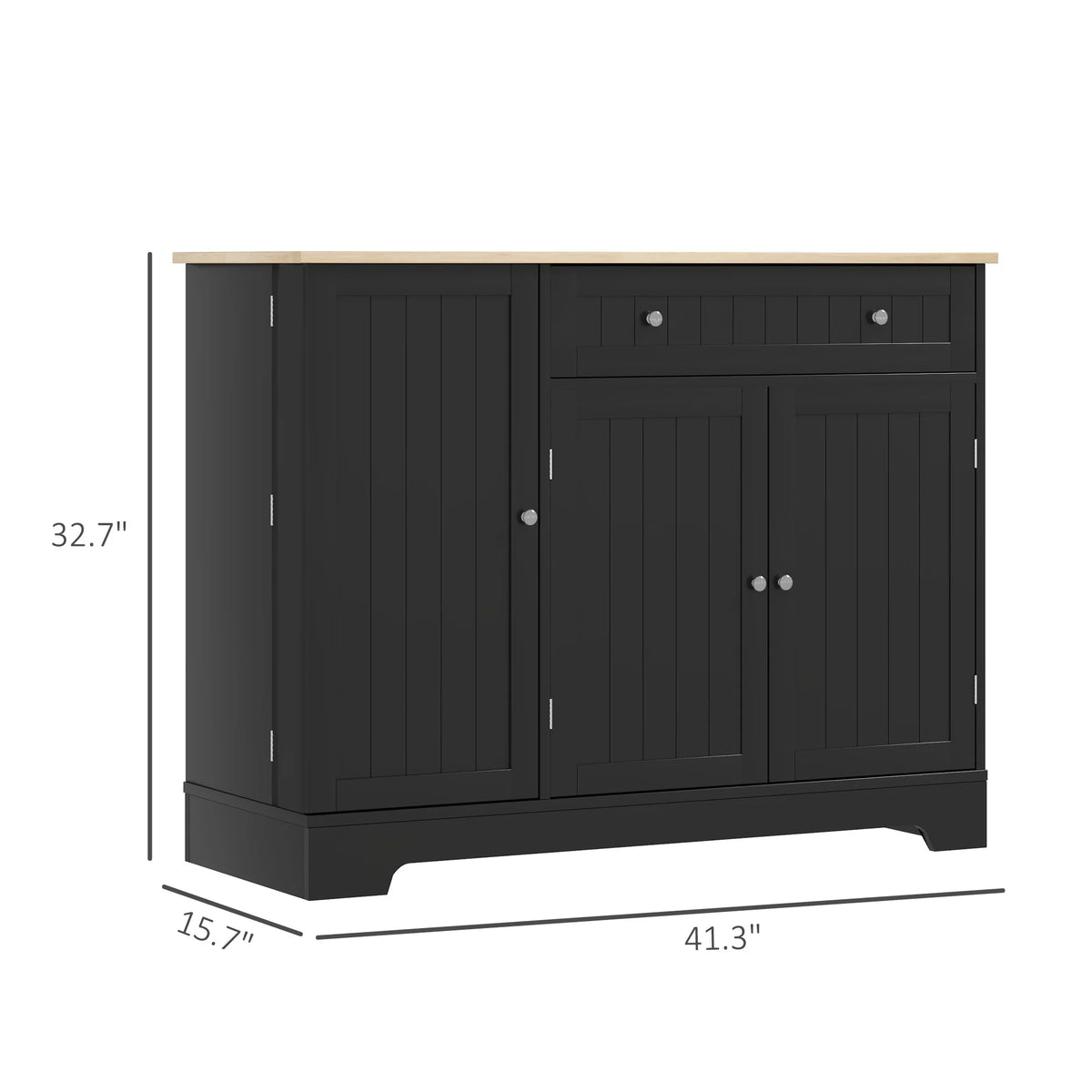 HOMCOM Modern Coffee Bar Cabinet with Storage, Sideboard Buffet Cabinet with Drawer, Adjustable Shelves, Small Kitchen Pantry with Door Shelves, Black
