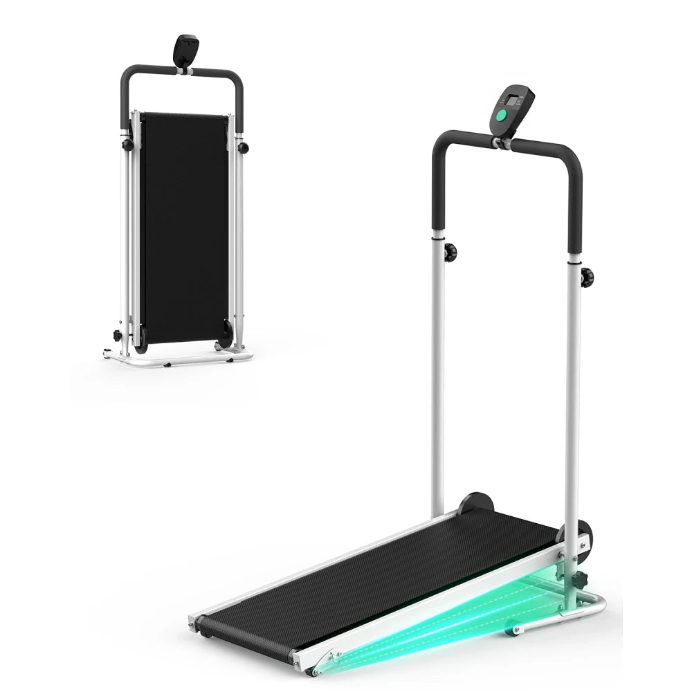 AKLUER Non-Motorized Treadmill With Incline And LCD Monitor