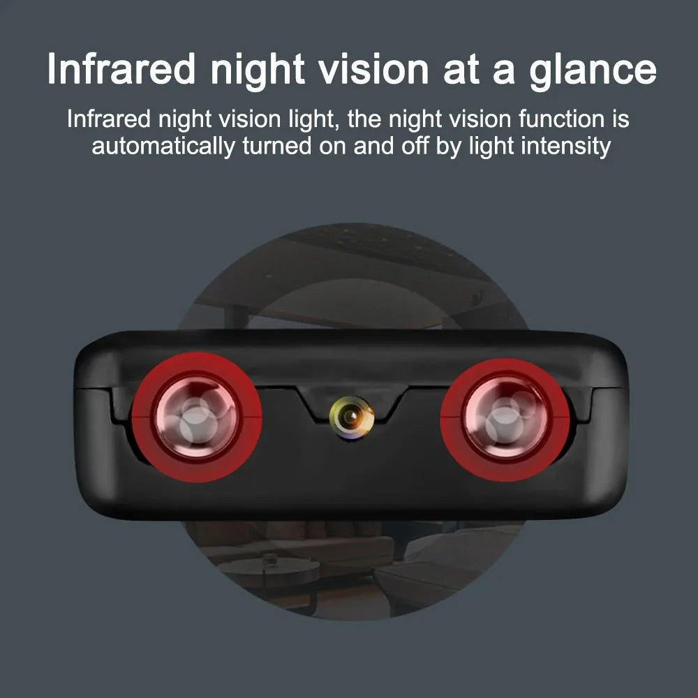 Mini WiFi Security Camera 1080P HD Wireless Video Recorder Night Vision Motion Detection Rechargeable Battery Remote Viewing For Home Office