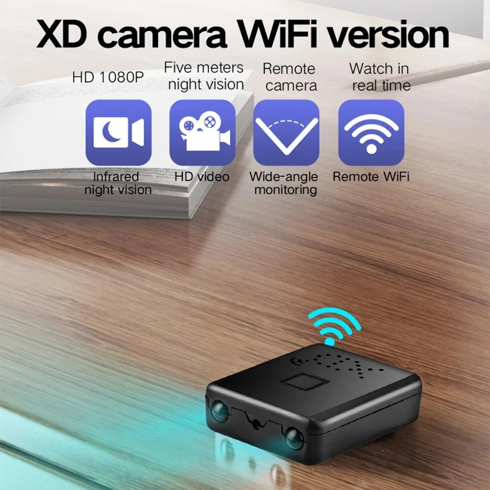 Mini WiFi Security Camera 1080P HD Wireless Video Recorder Night Vision Motion Detection Rechargeable Battery Remote Viewing For Home Office