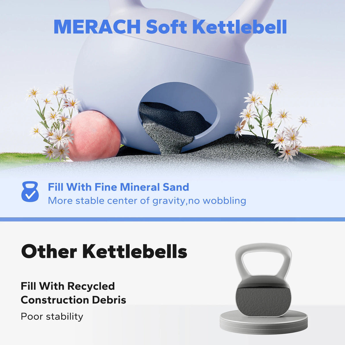 MERACH Soft Kettlebell For Quiet Home Gym Workouts
