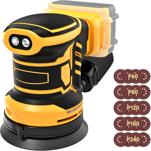 Brushless Orbital Sander Compatible With DeWalt 20V Batteries And Dust Bag
