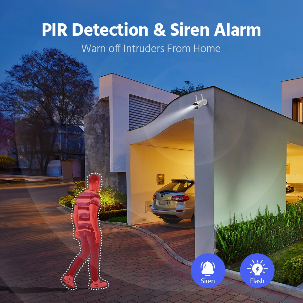 ANNKE 4MP Solar Security Cameras 16CH NVR 4/6/8/12 PCS WiFi Camera Wireless PIR Night Vision WiFi 6 + Bluetooth Connect 4MM Outdoor wifi camera