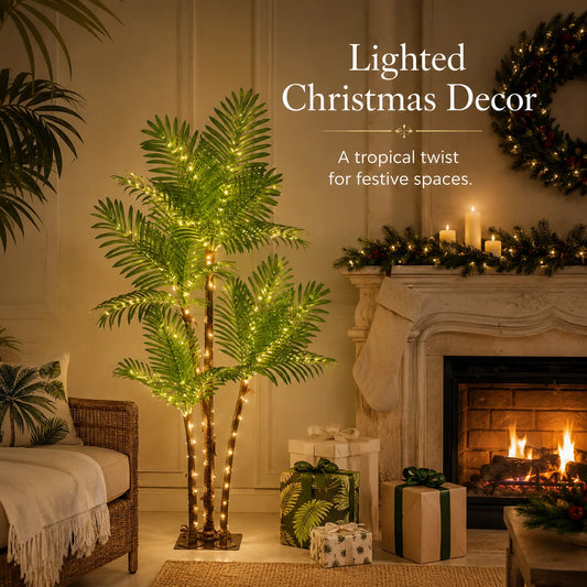 Artificial Palm Tree With LED Lights For Christmas Decor