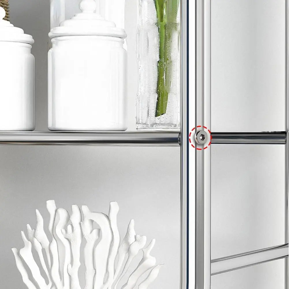 Over-the-Toilet Toilet Shelf - 3 Levels, Stainless Steel - Space Saving - with Toilet Paper Holder & Removable Hooks