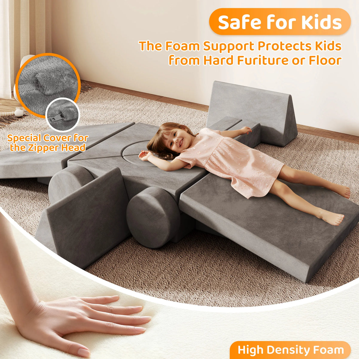 Modular Kids Play Couch With Convertible Foam Sofa Set