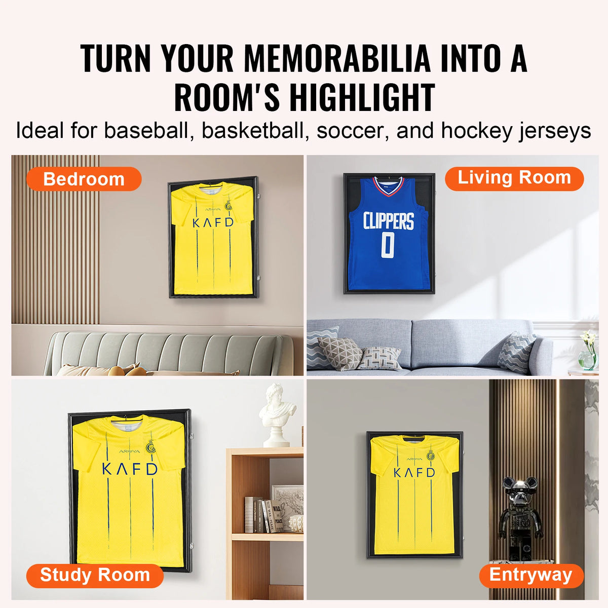 SucceBuy Lockable Jersey Sports Card Display Frame With UV Protection