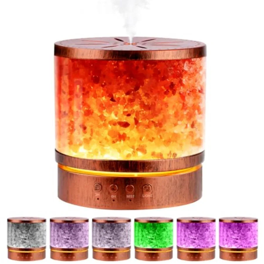 Ultrasonic Essential Oil Diffuser And Himalayan Salt Lamp Combo