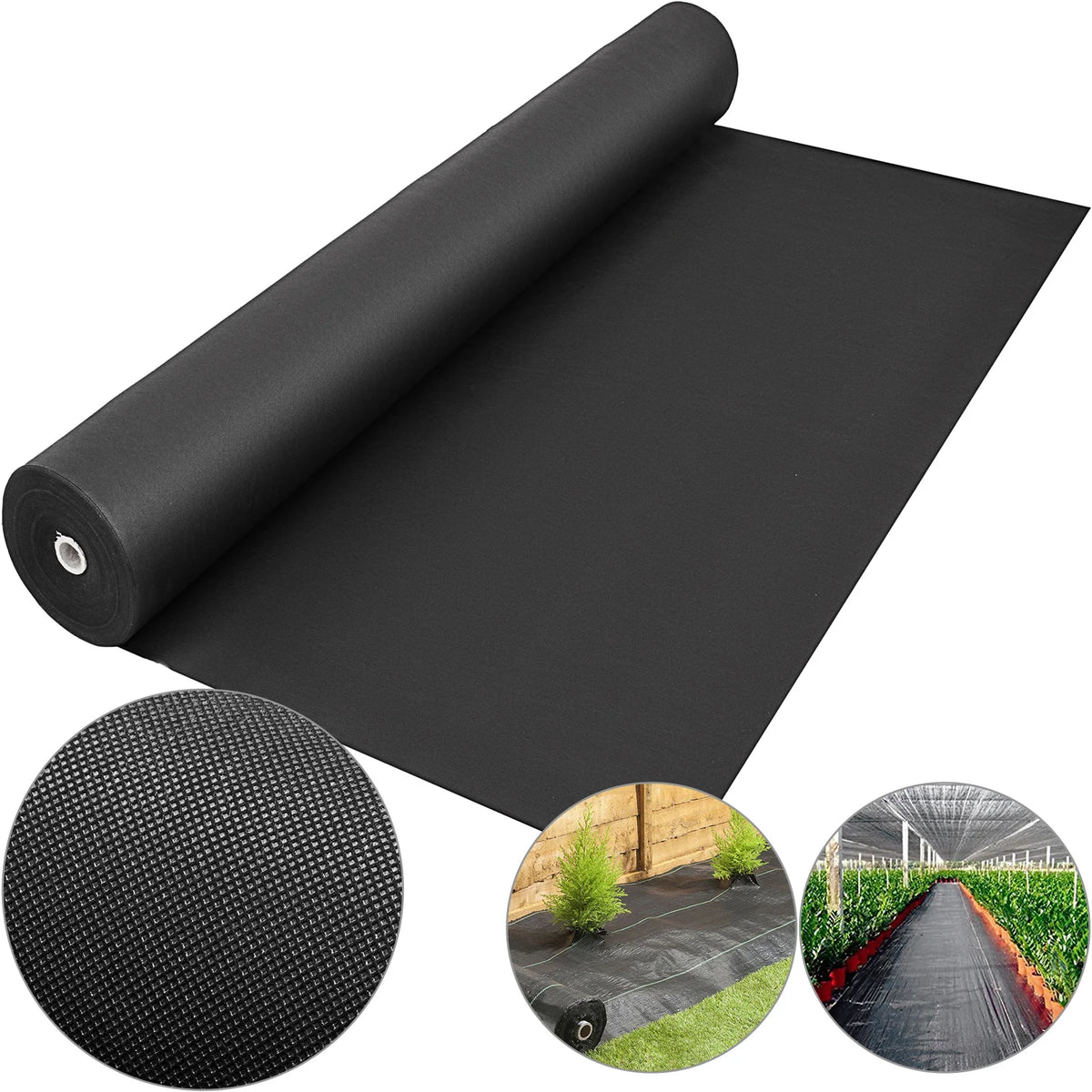SucceBuy Landscape Fabric 6ftx300ft Geotextile Fabric Durable Heavy Duty 1.5oz Ground Cover Woven For Commercial Greenhouse Yard