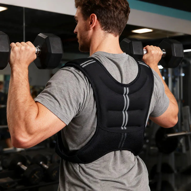 Weighted Training Vest With Reflective Stripe For Running And Fitness