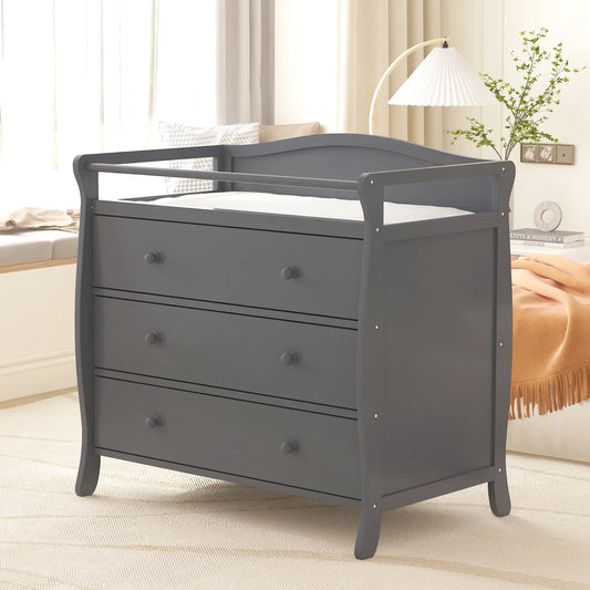 GAOMON Wooden Baby Changing Table Dresser With Three Drawers