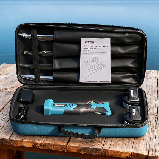 Seesii Cordless Electric Fillet Knife Set With Stainless Steel Blades