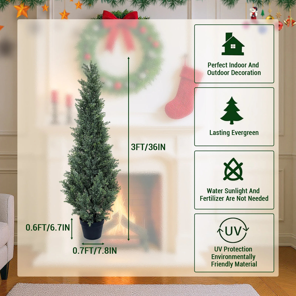 Artificial Cedar Topiary Trees for Indoor and Outdoor Decor