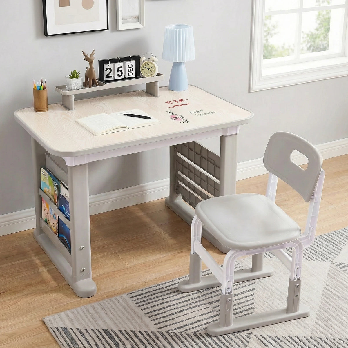 Adjustable Activity Table and Chair Set for Kids Creative Play