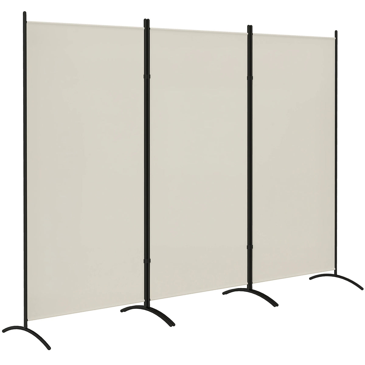HOMCOM 6 Ft Tall 3 Panel Fabric Room Divider, Freestanding Partition Wall Divider, Folding Privacy Room Separator for Indoor, Home Office, Light Gray