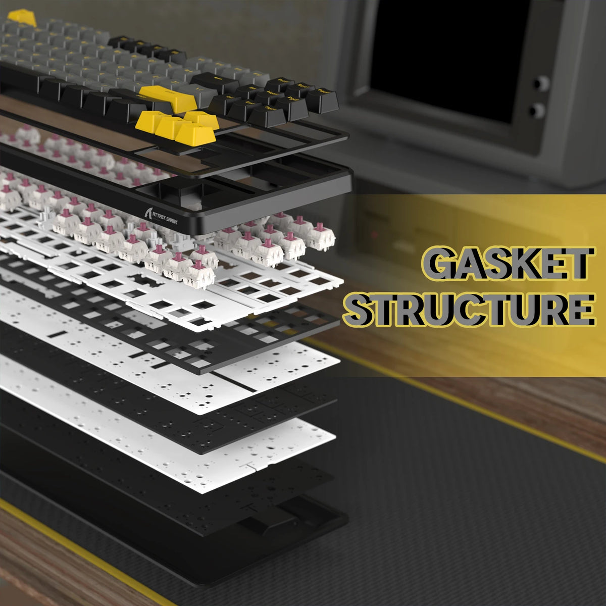 Attack Shark X87 Tri Mode Wireless Mechanical Gaming Keyboard