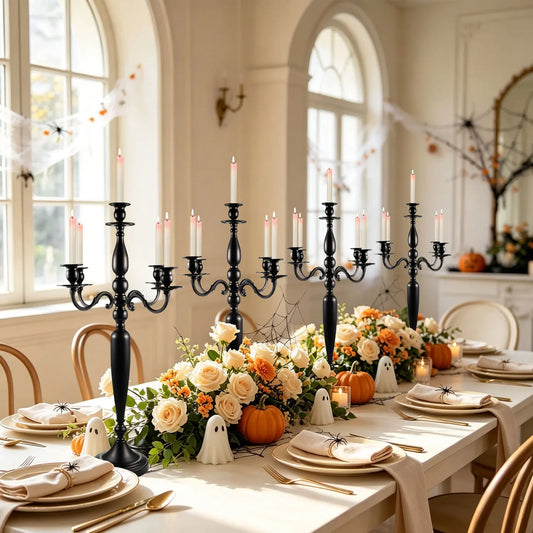 VINCIGANT Five Arm Candelabra Candle Holders for Wedding Table Decor