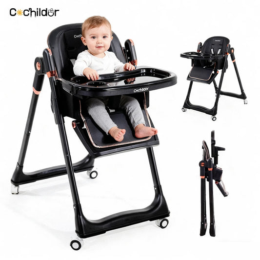 Cochildor 3 In 1 Adjustable Reclining High Chair With Tray