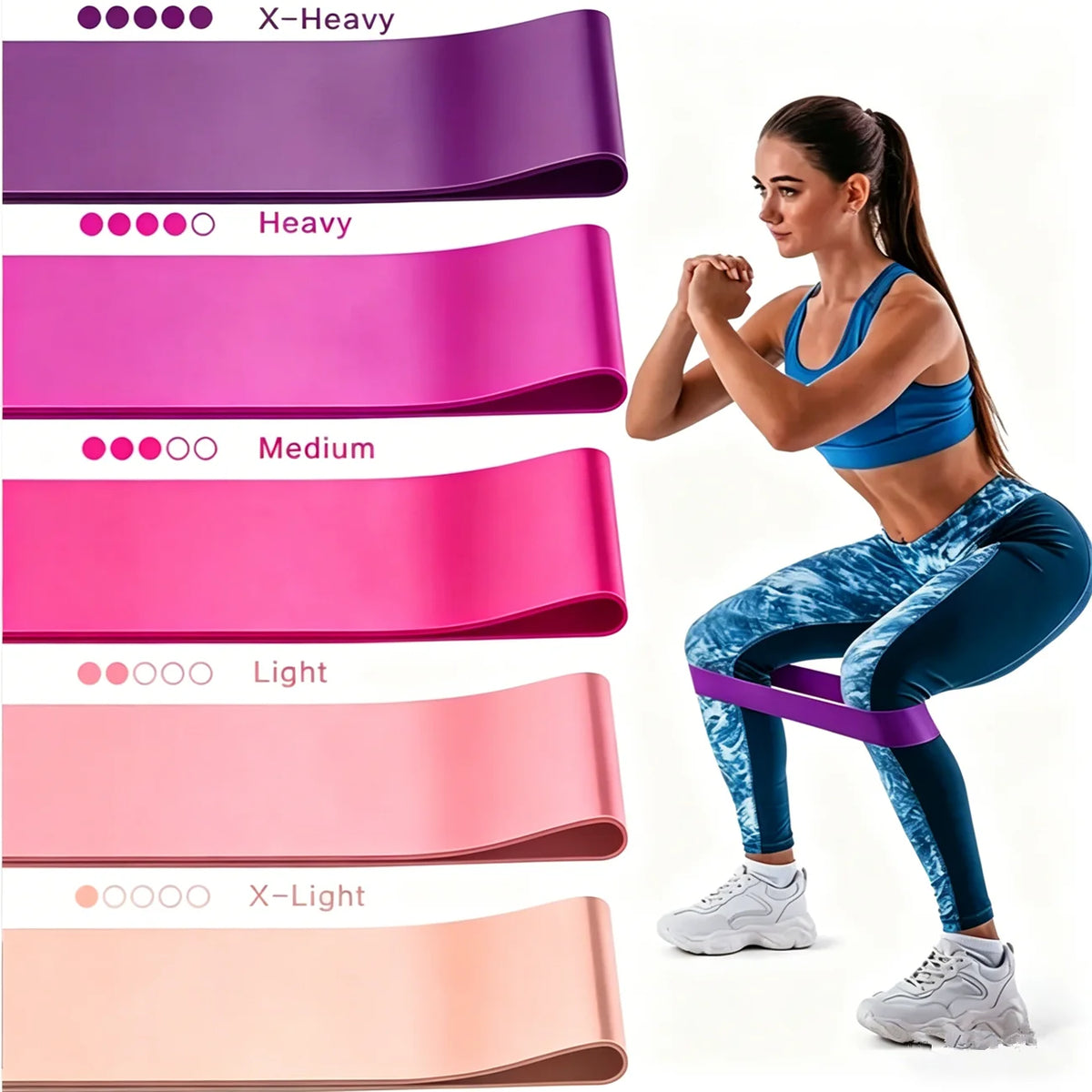 Resistance Exercise Loop Bands for Fitness Yoga and Strength Training