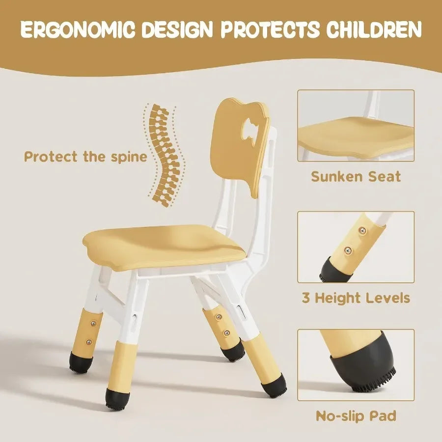 Brelley Adjustable Toddler Table And Chair Set For Study Play