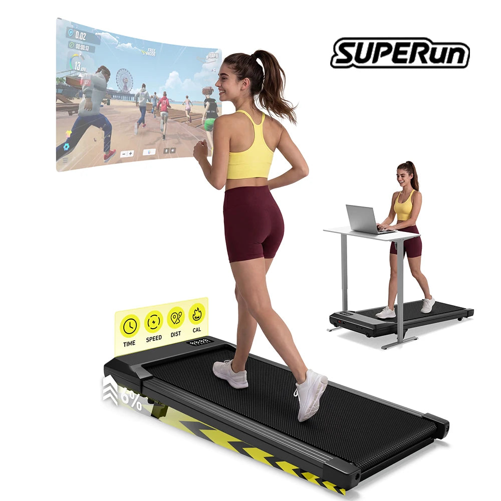 Superun Portable Under Desk Walking Pad Treadmill For Home Office