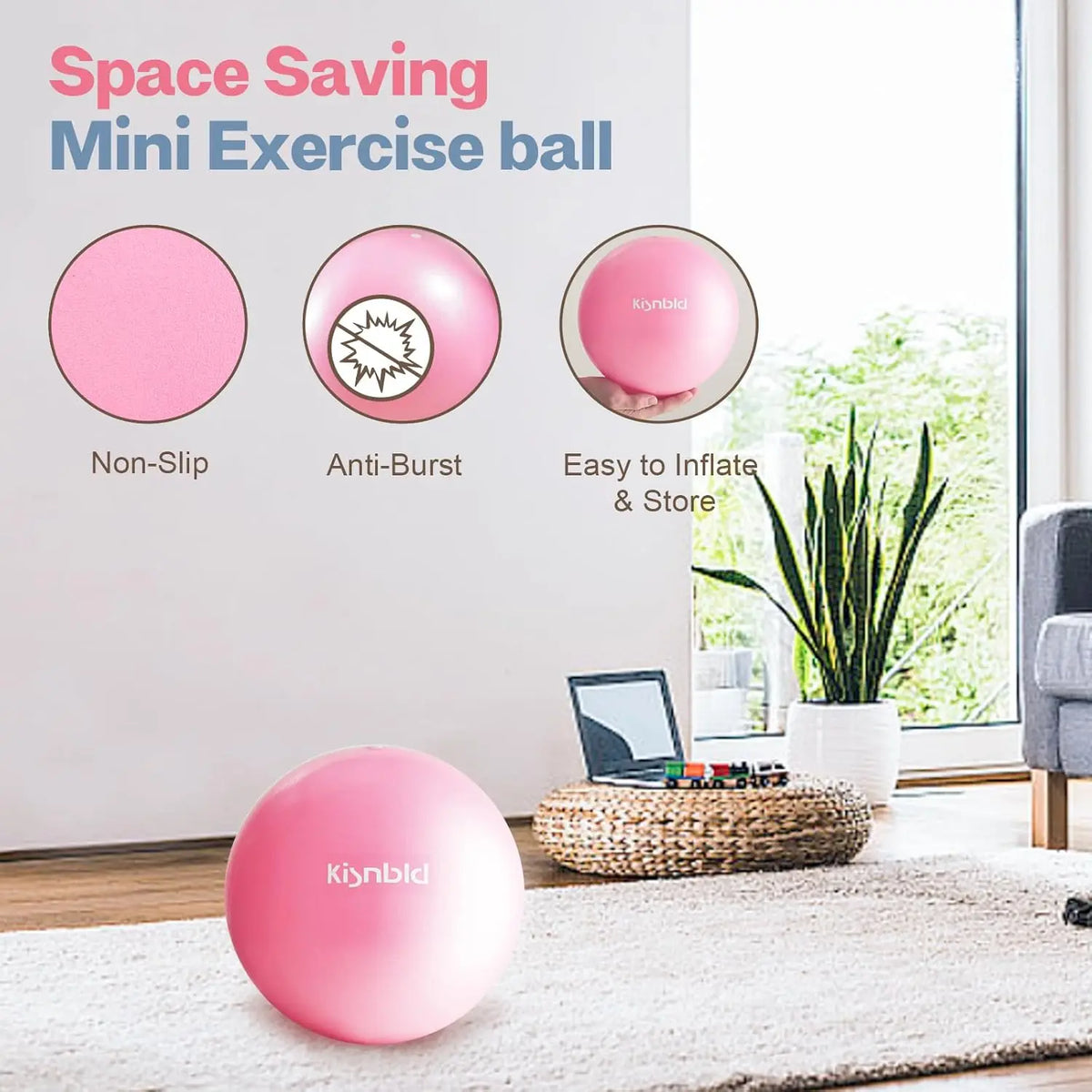 Kisnbld Mini Pilates Ball for Yoga Fitness and Core Workouts