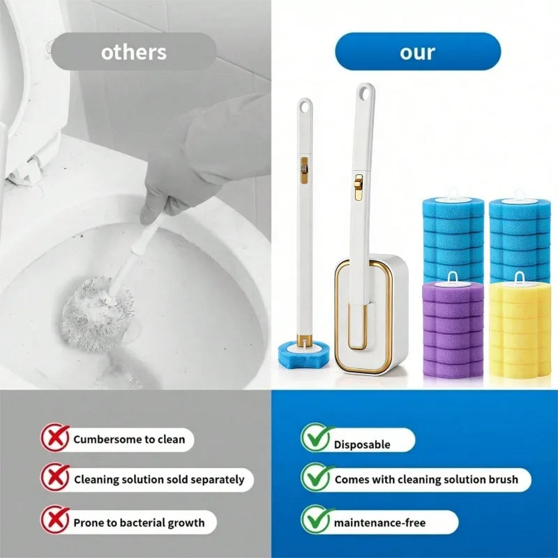 Automatic Toilet Wand Cleaning Kit With Disposable Refill Heads