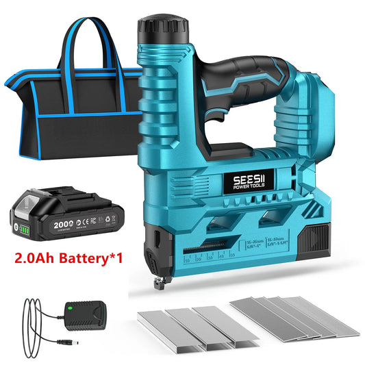 Seesii Cordless Brad Nailer and Stapler for Furniture and Woodworking
