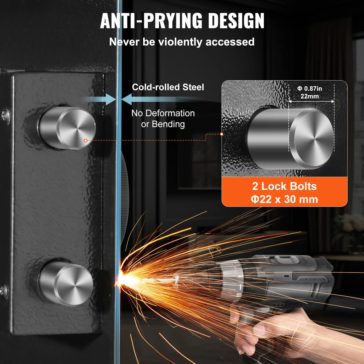 SucceBuy Tall Hidden Wall Safe With Keypad And Three Shelves