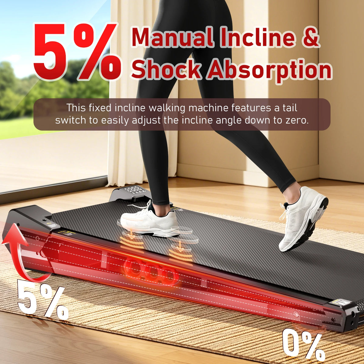 AKLUER Under Desk Vibration Walking Pad With Remote Control