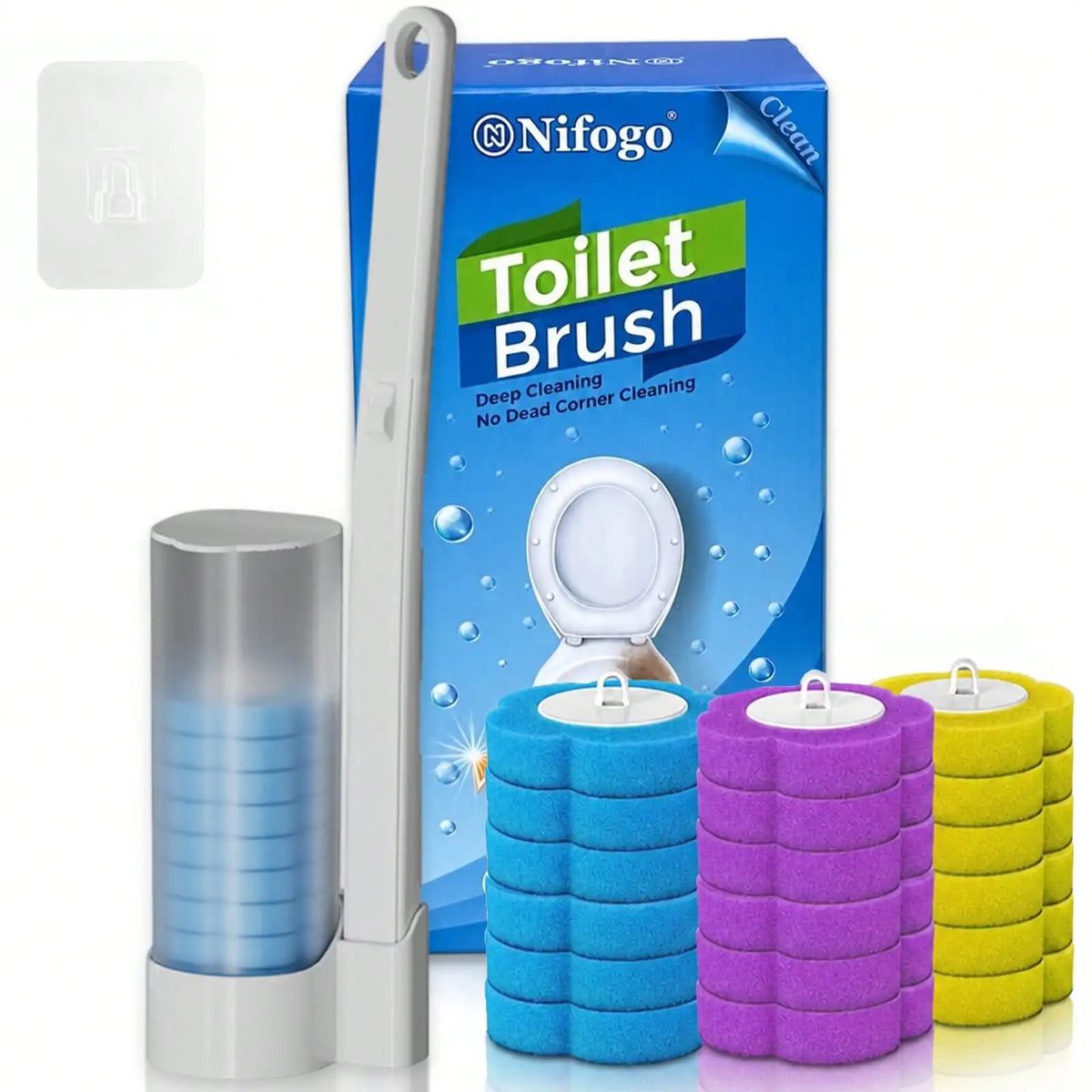 Automatic Toilet Wand Cleaning Kit With Disposable Refill Heads