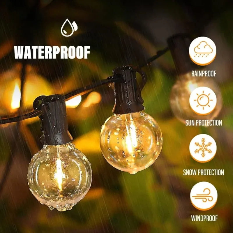 Outdoor LED Globe String Lights for Patio and Holiday Decor