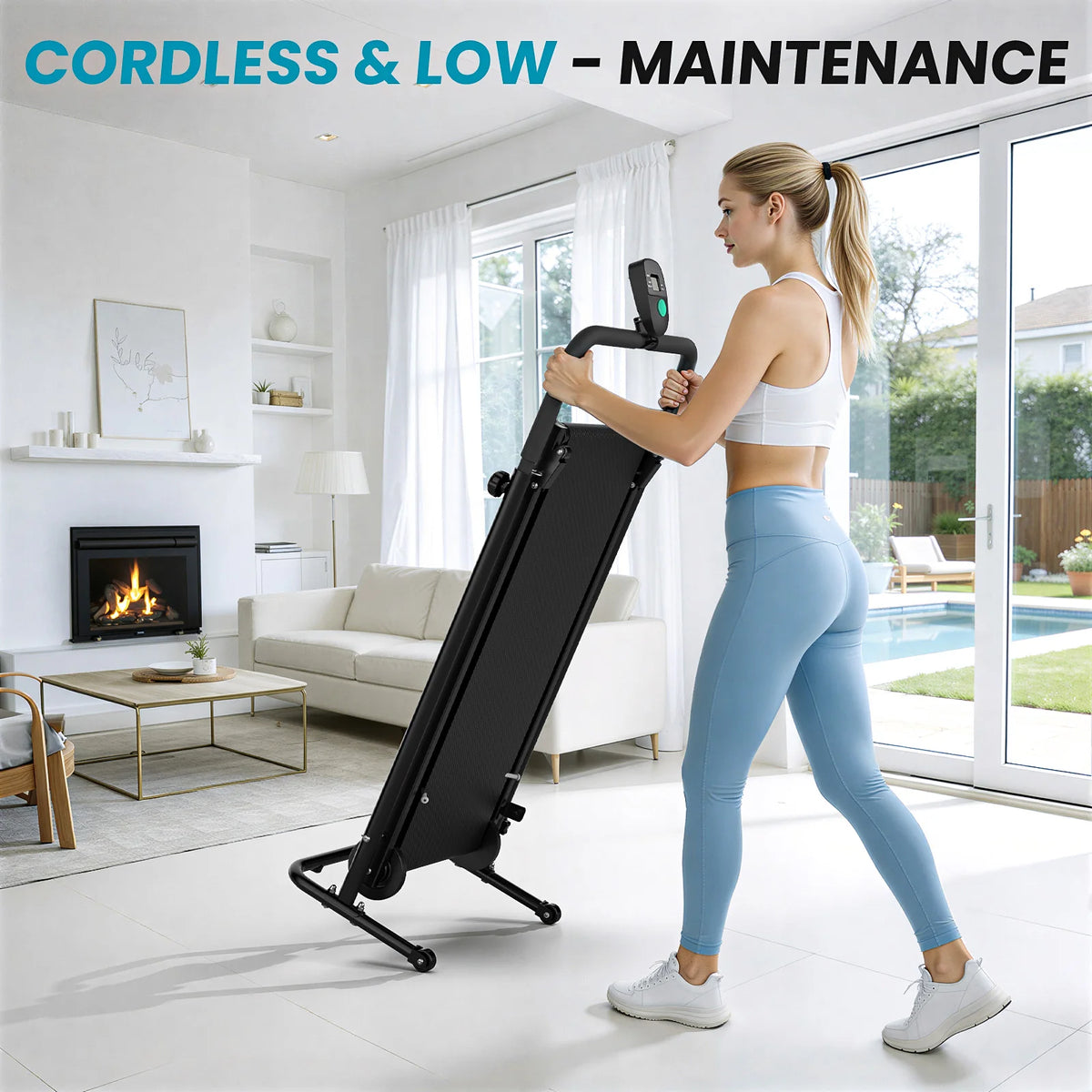 AKLUER Non-Motorized Treadmill With Incline And LCD Monitor