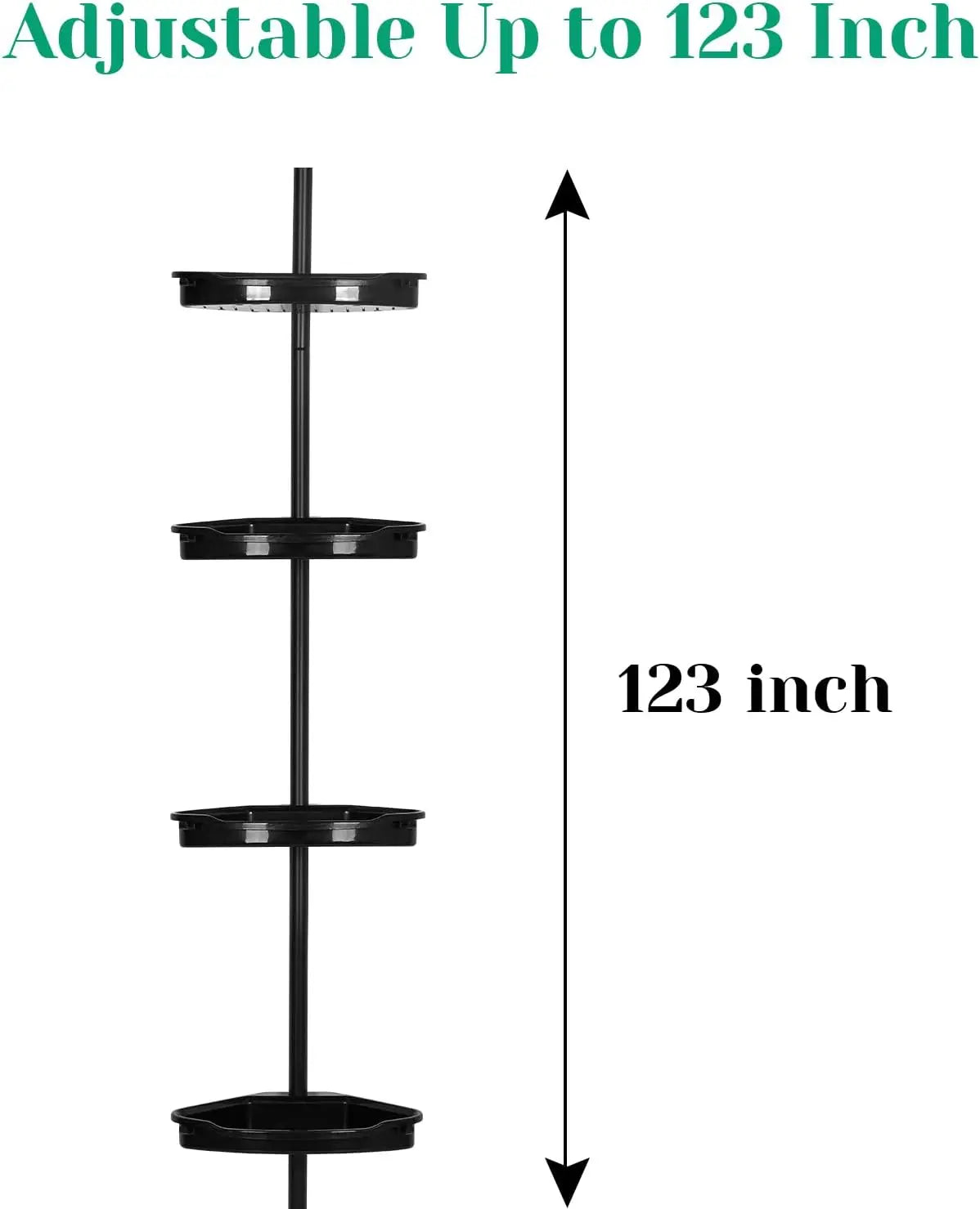 Rustproof Corner Shower Caddy With Telescopic Tension Pole