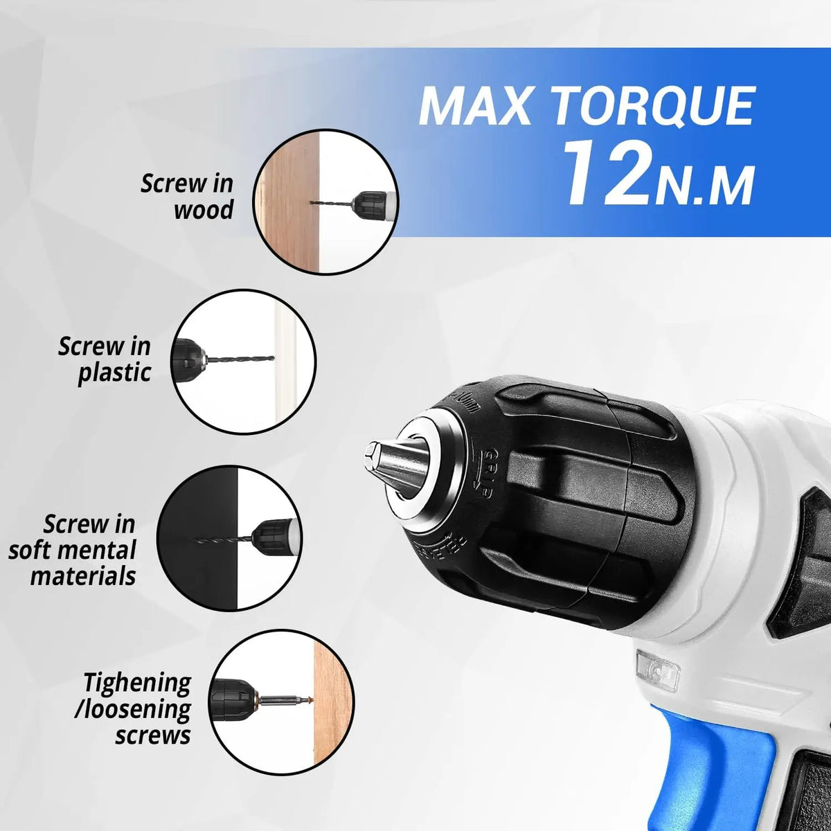 DEKO Cordless Drill Home Improvement Hand Tool Kit Set