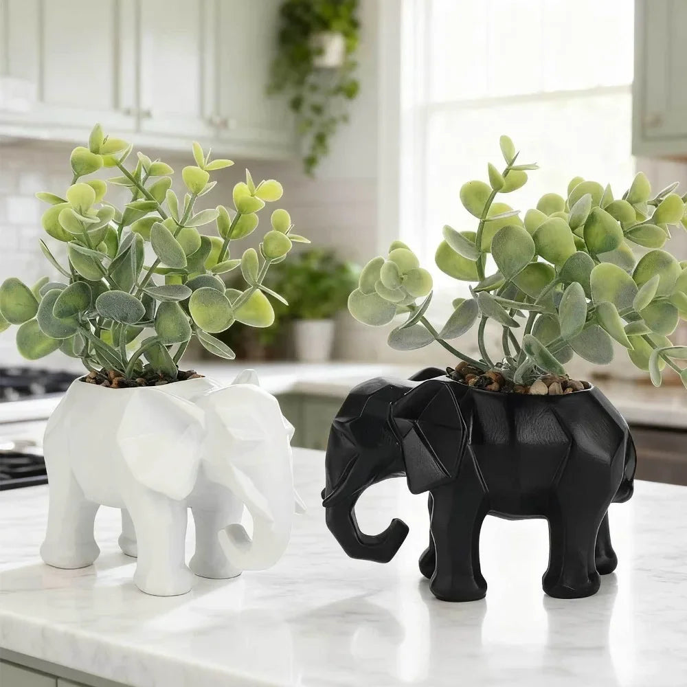 2Pack Artificial Plants with Pot Small Mini Plants Artificial Decoration Artificial Potted Plants Small Mini Plants Artificial Set Plants for Home Decor with Pot Artificial Eucalyptus Potted Plant Mini Artificial Potted Plant