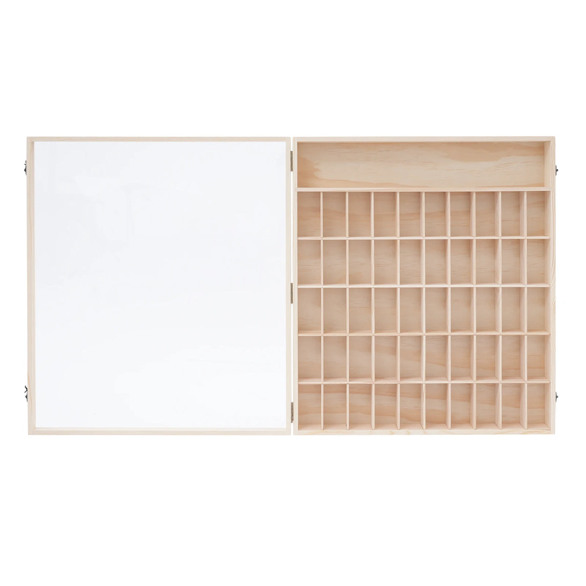 Bymaocar Wooden Figure Display Case With Acrylic Door And Compartments