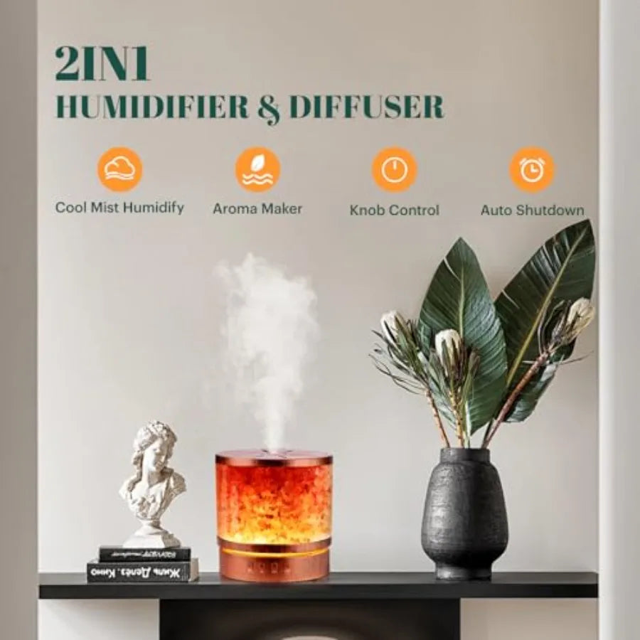 Ultrasonic Essential Oil Diffuser And Himalayan Salt Lamp Combo