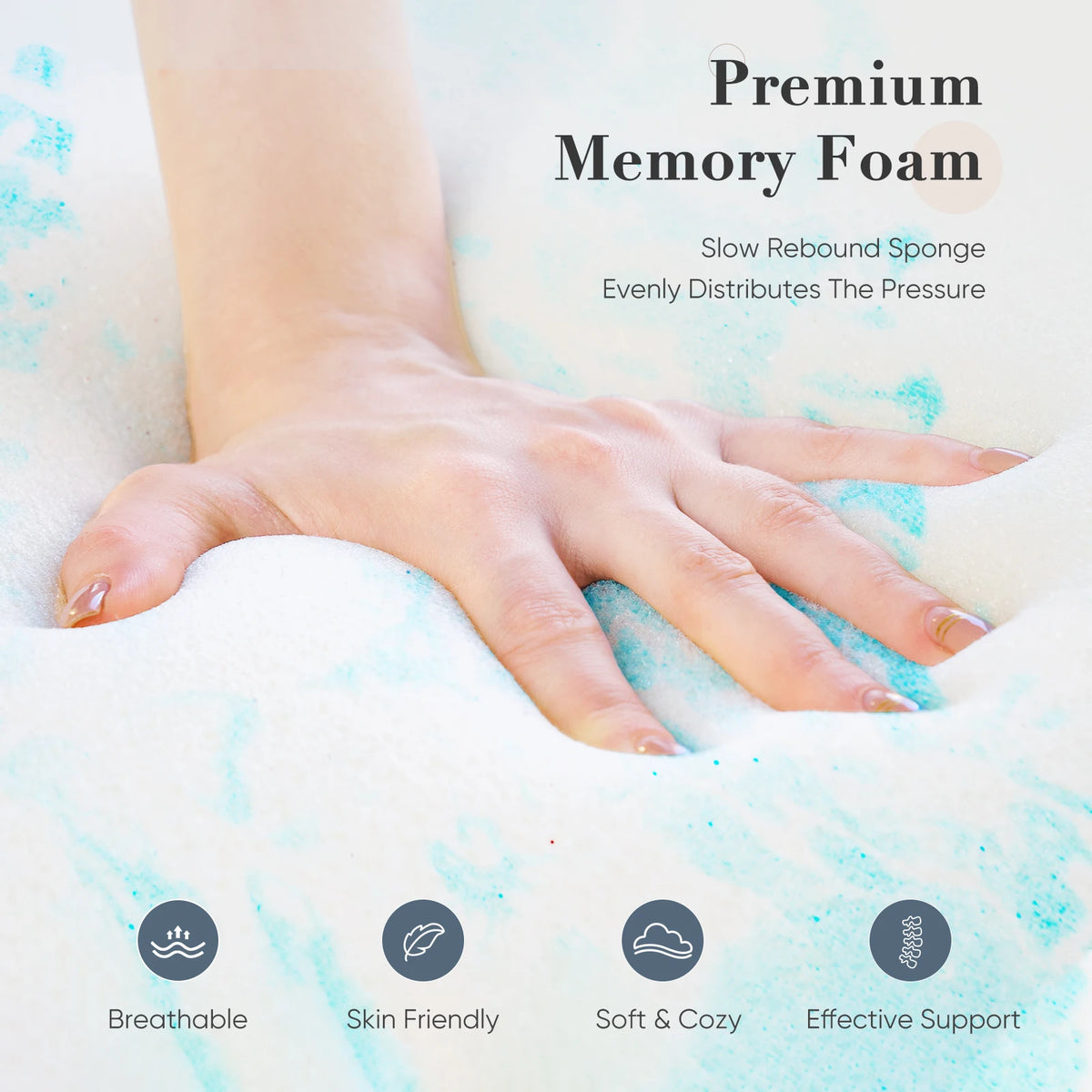 JHK Gel Memory Foam Cooling Mattress Topper For Enhanced Comfort