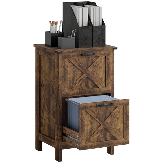 HOMCOM Two Drawer Vertical File Cabinet With Silent Sliding Drawers