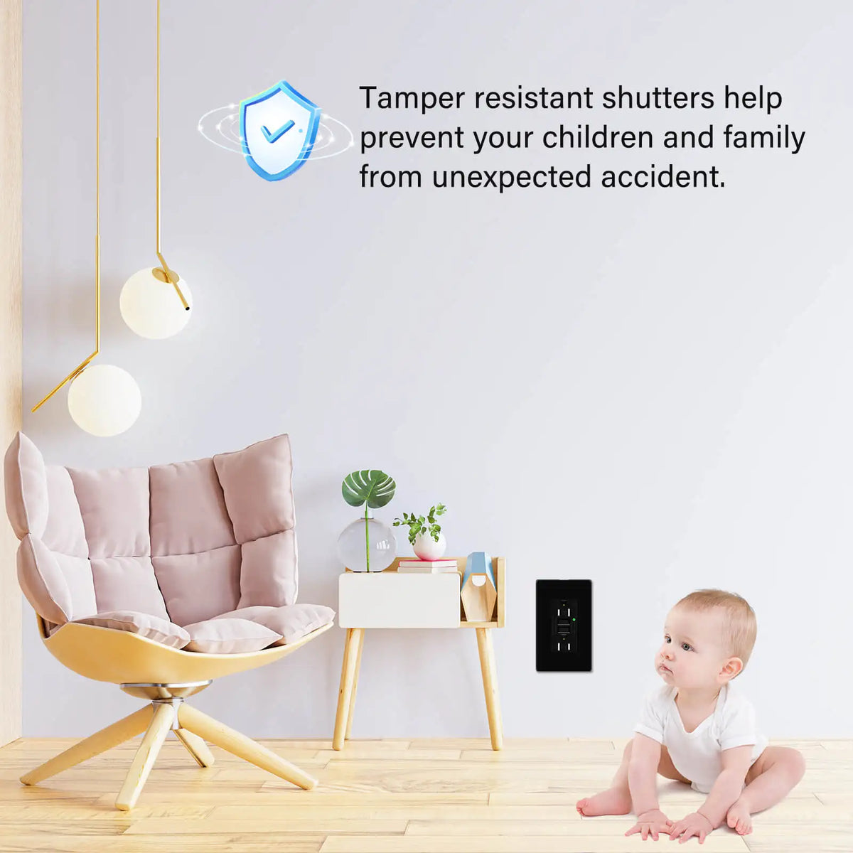 1PK-20PK GFCI GFI Outlet 15A 125V Black Safety Receptacle Plug Tamper Resistant TR WR Plate Socket With ETL Listed and LED Light