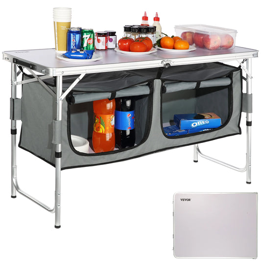 VEVOR Folding Camping Kitchen Table for Outdoor Cooking and Picnics