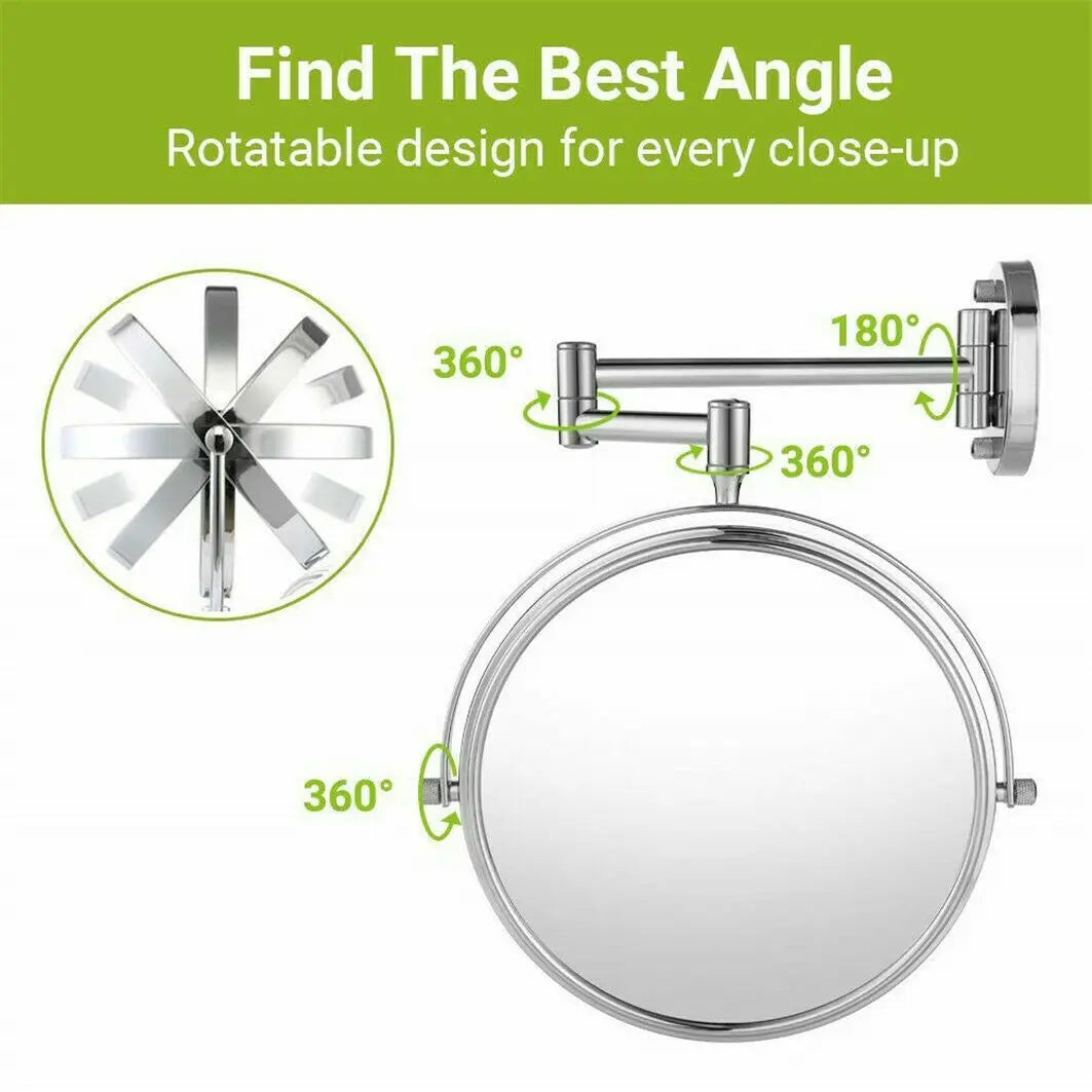 BORWART 10X Magnifying Swivel Wall Mirror for Makeup and Shaving