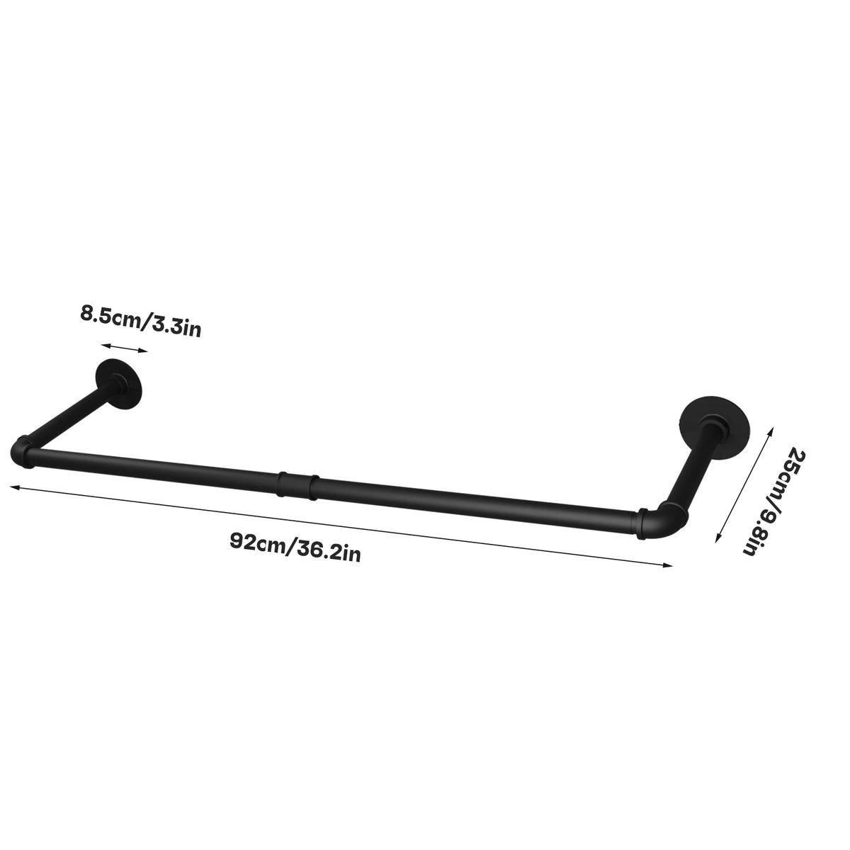Industrial Pipe Wall Mounted Clothes Rack And Garment Hanging Rod