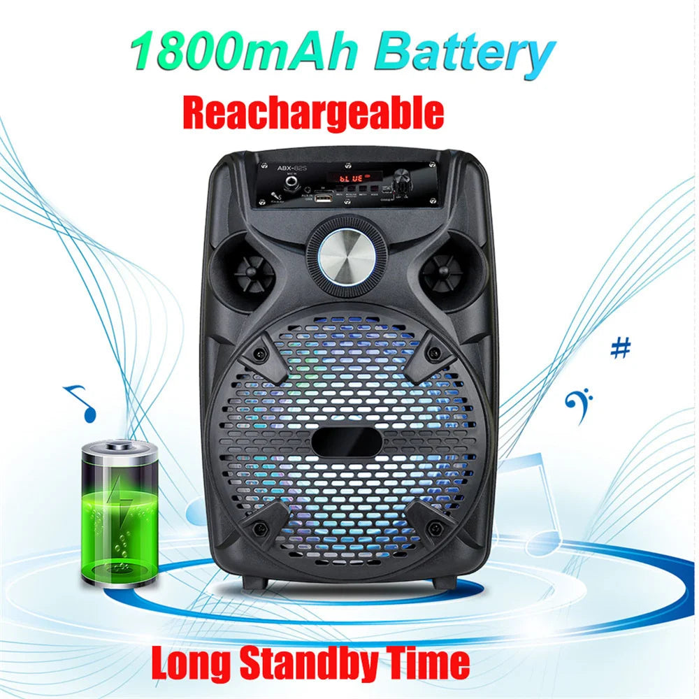 CURUK Bluetooth Party Speaker With Karaoke Mic And RGB Lights