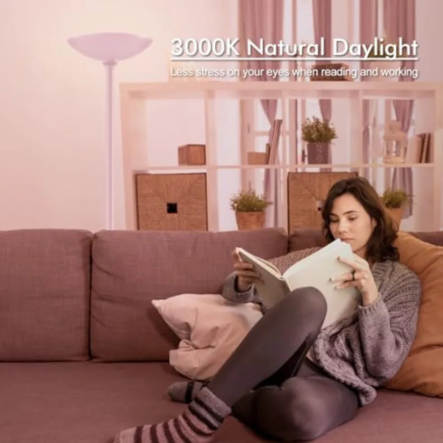 30W LED Torchiere Floor Lamp With Stepless Dimming Control