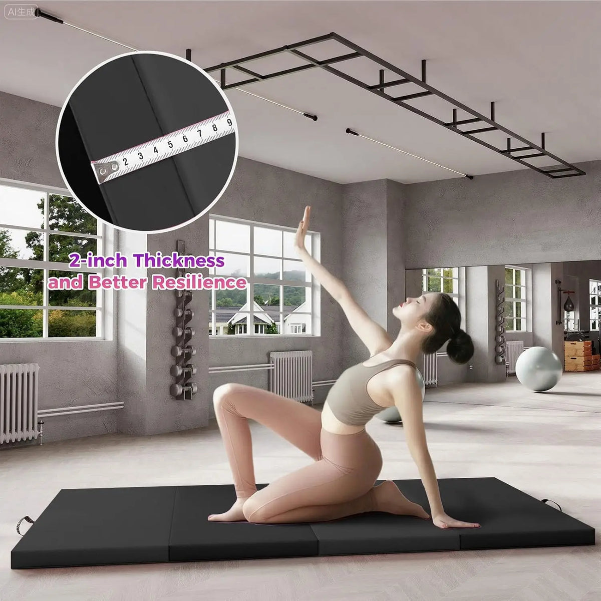Foldable Non Slip Exercise Mat For Yoga Pilates And Gymnastics