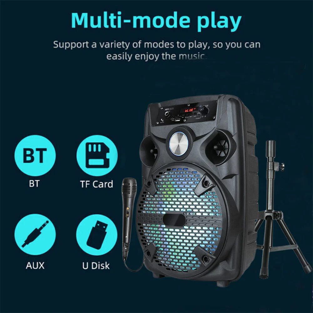 CURUK Bluetooth Party Speaker With Karaoke Mic And RGB Lights
