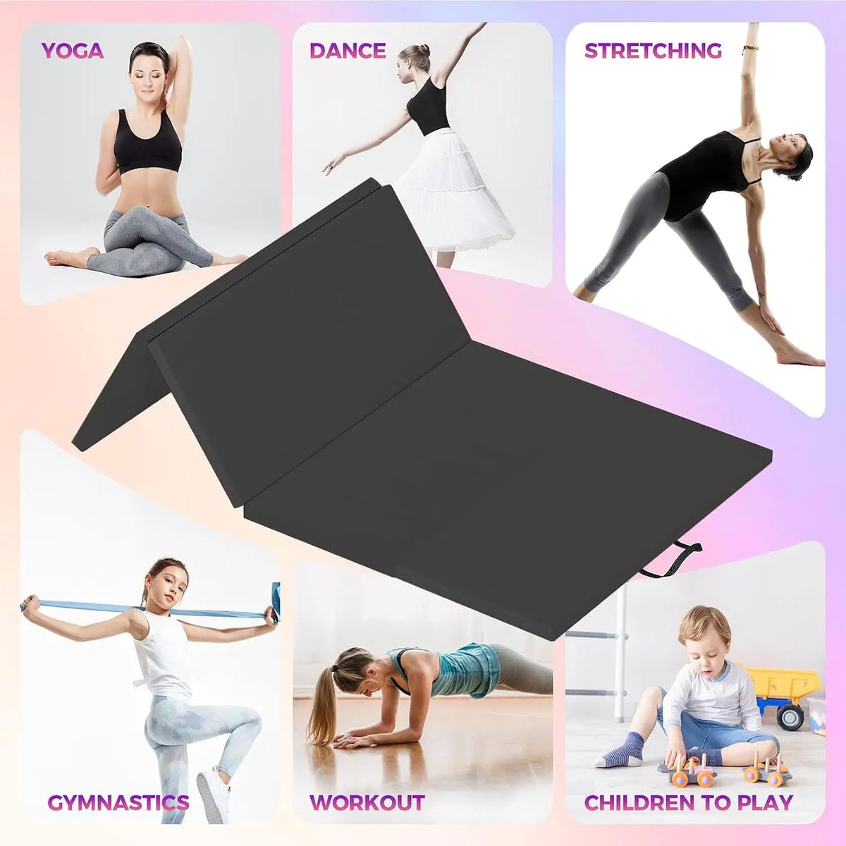 Foldable Non Slip Exercise Mat For Yoga Pilates And Gymnastics