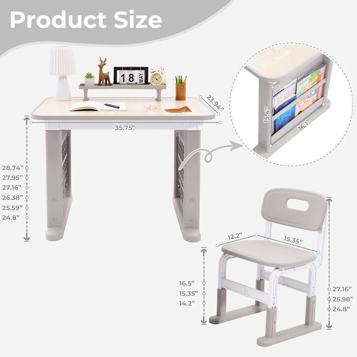 Adjustable Activity Table and Chair Set for Kids Creative Play